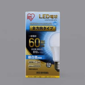 Led電球 E26 全方向 60形相当 昼白色 Lda7n G W 6t5 エコ商品ねっと 環境情報データベース Led電球 E26 全方向 60形相当 昼白色 Lda7n G W 6t5 エコ商品ねっと 環境情報データベース