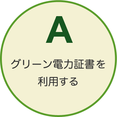 A. グリーン電力証書を利用する