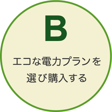 B. エコな電力プランを選び購入する 